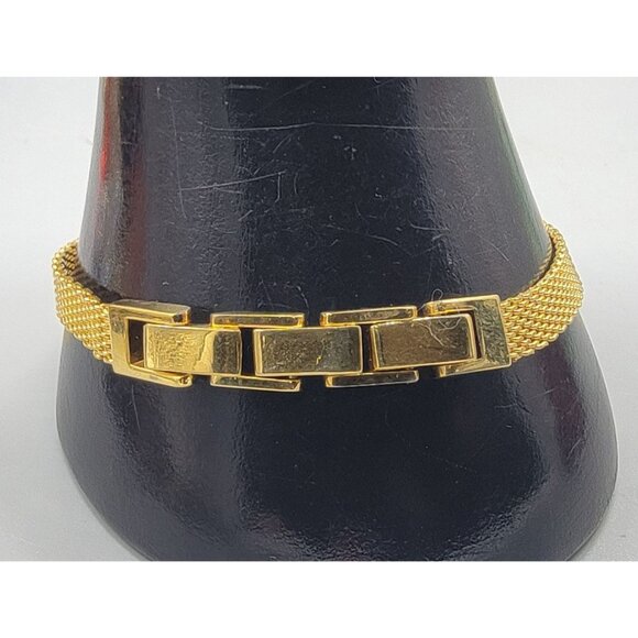 Danbury Mint Marjorie Monogrammed Bracelet 14k Gold Plated Two Diamond 7.5-8.5" - Picture 16 of 16